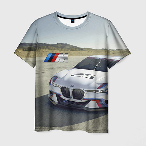Мужская футболка Спортивная бэха на гоночной трассе / 3D-принт – фото 1
