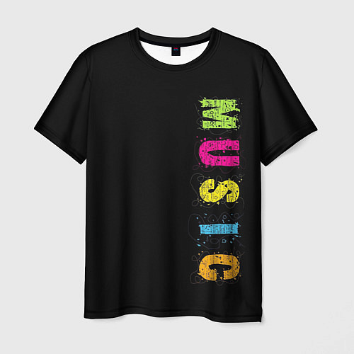 Мужская футболка Music разноцветная музыка / 3D-принт – фото 1