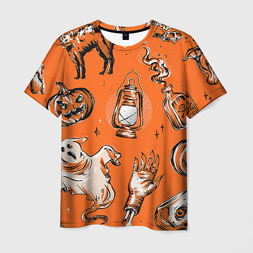 Мужская футболка Ретро Хэллоуин / 3D-принт – фото 1