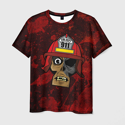 Мужская футболка Череп пожарного / 3D-принт – фото 1