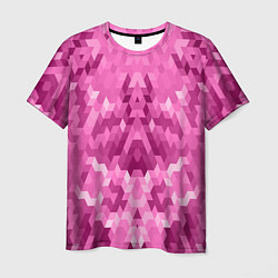 Футболка мужская Яркий малиново-розовый геометрический узор, цвет: 3D-принт