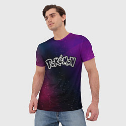 Футболка мужская Pokemon gradient space, цвет: 3D-принт — фото 2