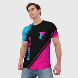 Футболка мужская Hoffenheim - neon gradient: надпись, символ, цвет: 3D-принт — фото 2