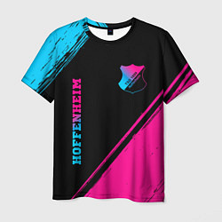 Футболка мужская Hoffenheim - neon gradient: надпись, символ, цвет: 3D-принт