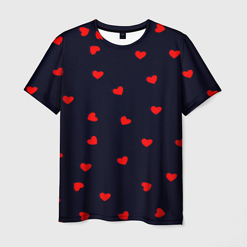 Мужская футболка Сердечки / 3D-принт – фото 1