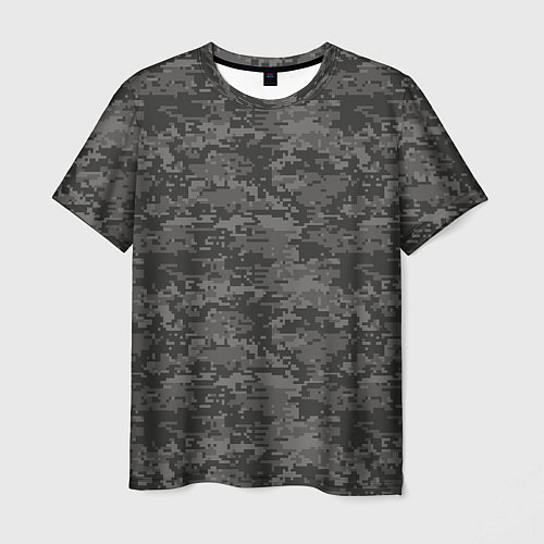 Мужская футболка Камуфляж AOR-2 серый пиксель / 3D-принт – фото 1