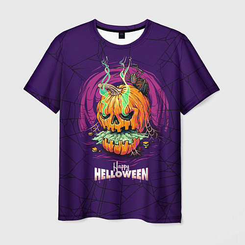 Мужская футболка Злобная тыква Хэллоуин / 3D-принт – фото 1