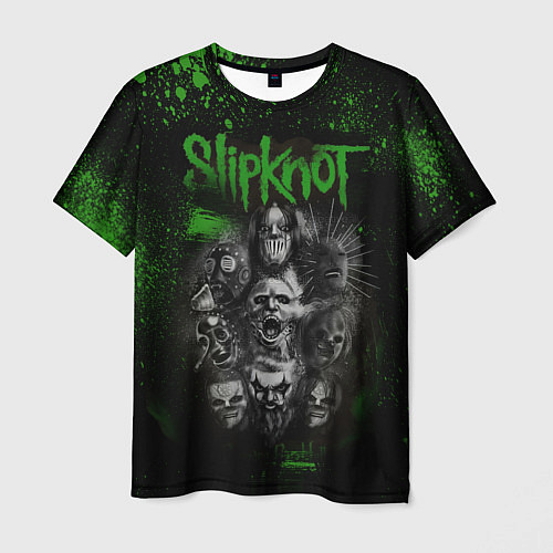 Мужская футболка Slipknot green / 3D-принт – фото 1