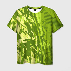 Футболка мужская Зеленый абстрактный камуфляж, цвет: 3D-принт