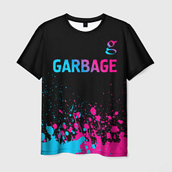 Мужская футболка Garbage - neon gradient: символ сверху