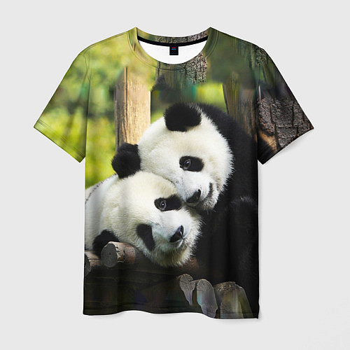 Мужская футболка Влюблённые панды / 3D-принт – фото 1
