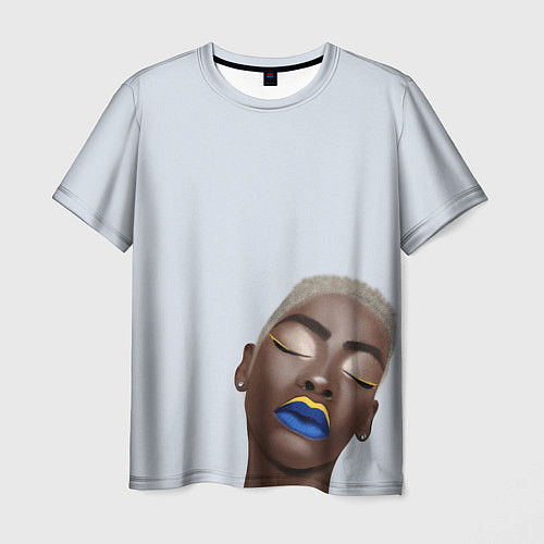 Мужская футболка Портрет афро девушки / 3D-принт – фото 1