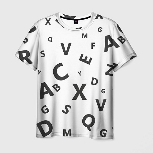 Мужская футболка Английский алфавит / 3D-принт – фото 1
