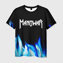 Мужская футболка Manowar blue fire