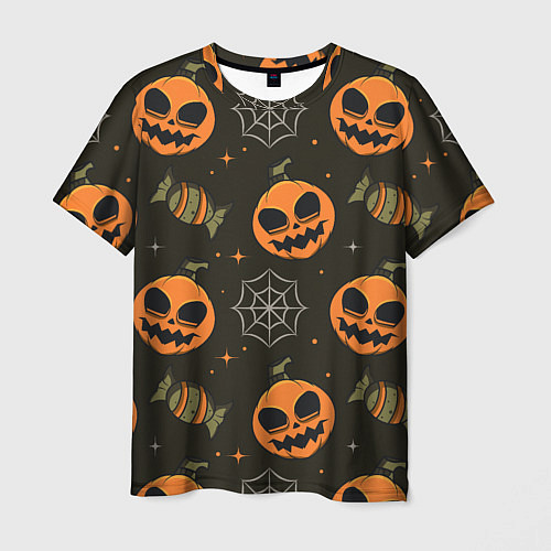 Мужская футболка Хэллоуин тыквы / 3D-принт – фото 1