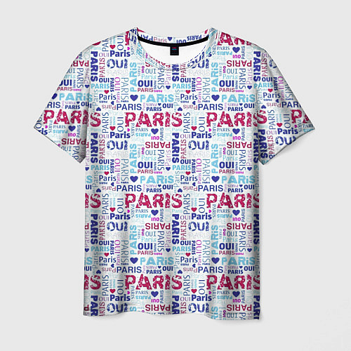 Мужская футболка Парижская бумага с надписями - текстура / 3D-принт – фото 1