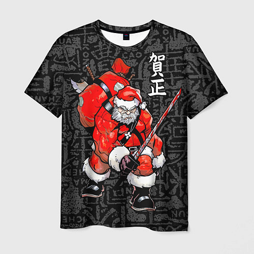 Мужская футболка Santa Claus Samurai / 3D-принт – фото 1