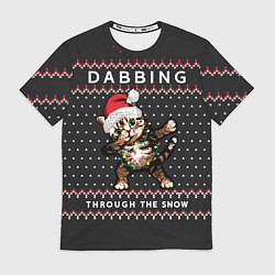Футболка мужская Dabbing, through the snow, cat, цвет: 3D-принт