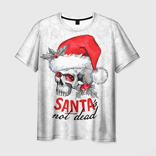 Мужская футболка Santa is not dead, skull in red hat / 3D-принт – фото 1