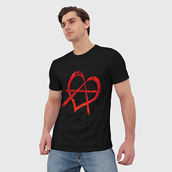 Футболка мужская Сердце анархиста, цвет: 3D-принт — фото 2