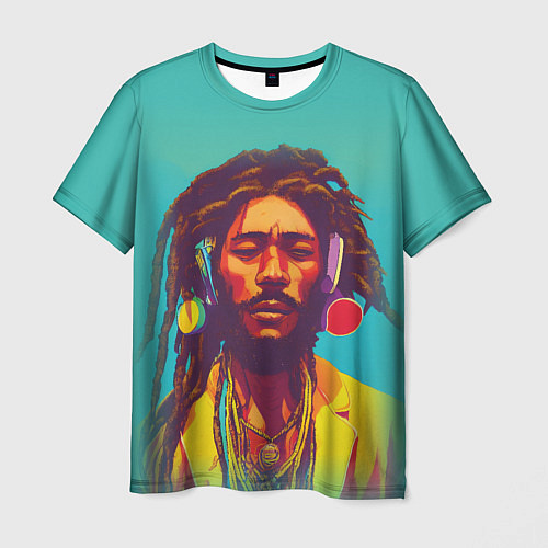 Мужская футболка В стиле Боба Марли и регги / 3D-принт – фото 1