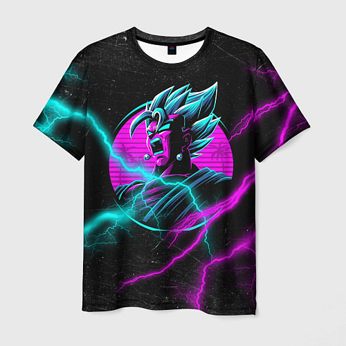 Мужская футболка Неоновый Гоку Блек молния lightning / 3D-принт – фото 1
