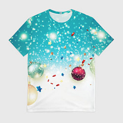 Футболка мужская Шарики новогодние, цвет: 3D-принт