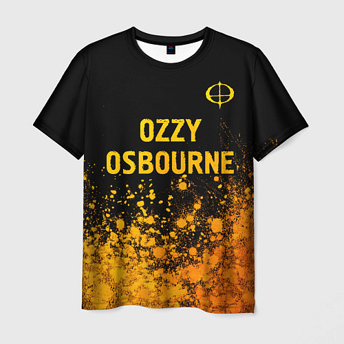 Мужская футболка Ozzy Osbourne - gold gradient: символ сверху / 3D-принт – фото 1