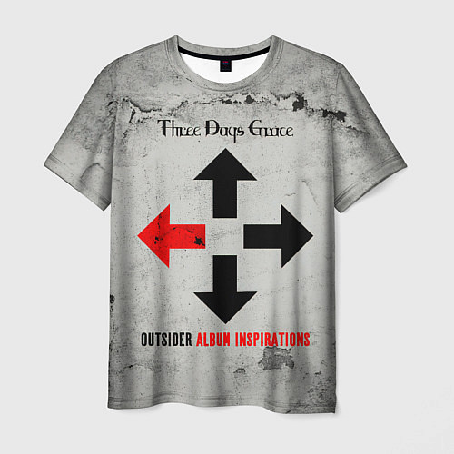 Мужская футболка Outsider Album Inspirations - Three Days Grace / 3D-принт – фото 1