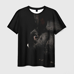 Футболка мужская Чёрный большой кролик, цвет: 3D-принт