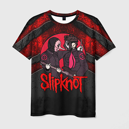 Мужская футболка Slipknot black and red / 3D-принт – фото 1