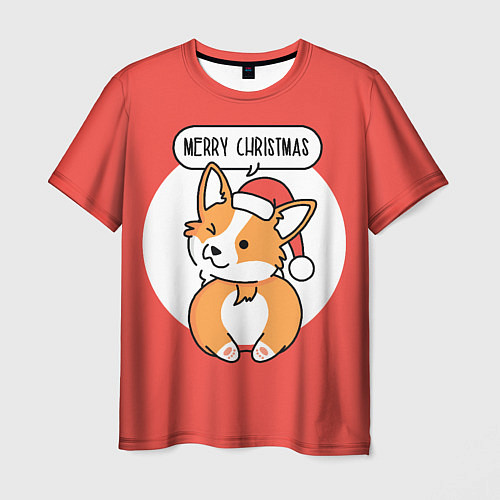 Мужская футболка Рождественский лис / 3D-принт – фото 1