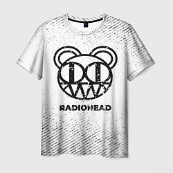 Футболка мужская Radiohead с потертостями на светлом фоне, цвет: 3D-принт