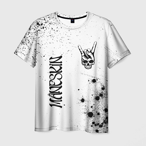 Мужская футболка Maneskin и рок символ на светлом фоне / 3D-принт – фото 1