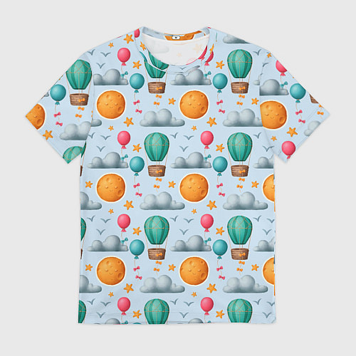 Мужская футболка Воздушные шары и луна / 3D-принт – фото 1