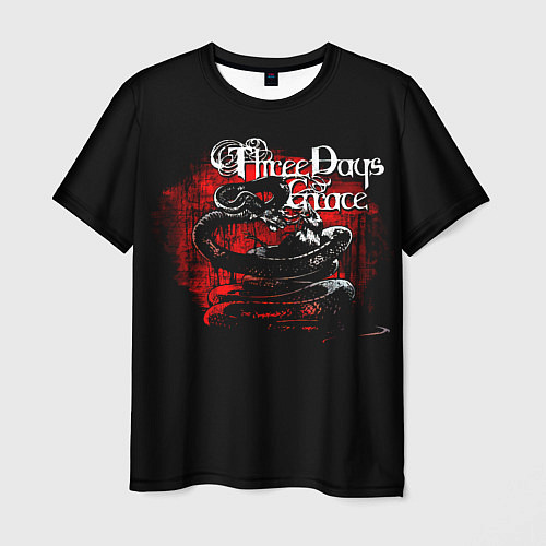 Мужская футболка Three Days Grace змея и ворон / 3D-принт – фото 1