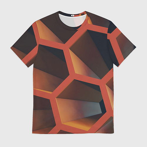 Мужская футболка Абстрактные шестигранные фигуры / 3D-принт – фото 1