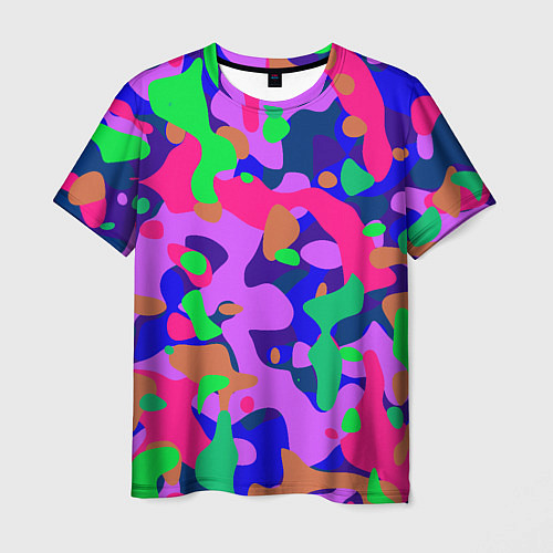 Мужская футболка Абстракция в неоновых цветах / 3D-принт – фото 1