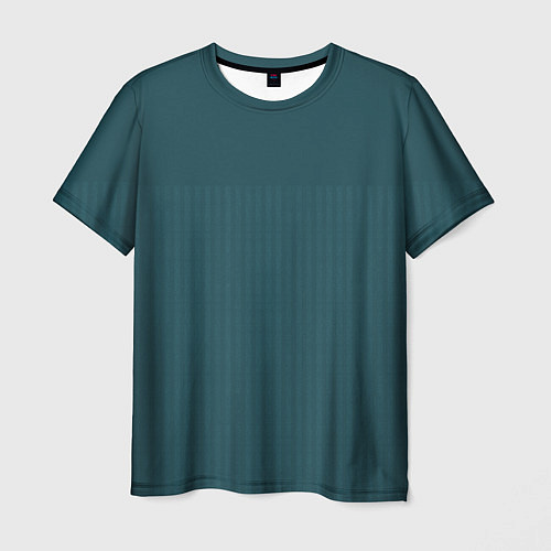 Мужская футболка Бирюзовый полосатый и однотонный / 3D-принт – фото 1