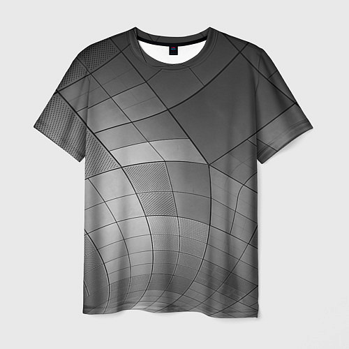 Мужская футболка Металлические серые пластины / 3D-принт – фото 1