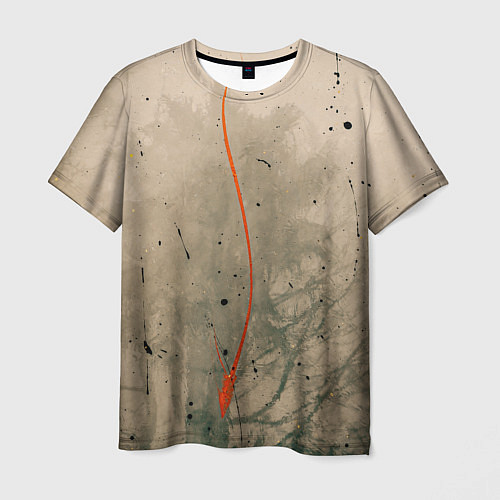 Мужская футболка Тёмное дерево, туман и краски / 3D-принт – фото 1