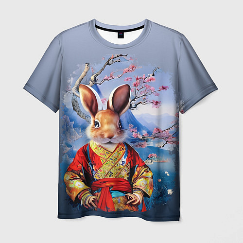 Мужская футболка Кролик в китайском халате / 3D-принт – фото 1