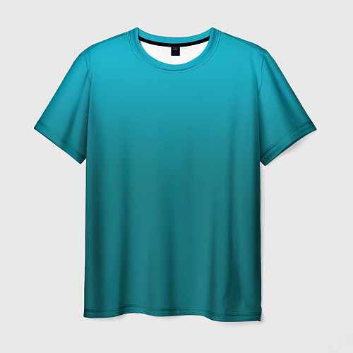 Мужская футболка Градиент бирюзовый / 3D-принт – фото 1
