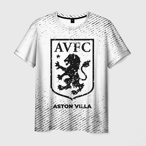 Мужская футболка Aston Villa с потертостями на светлом фоне / 3D-принт – фото 1