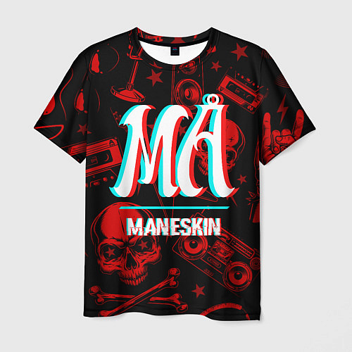 Мужская футболка Maneskin rock glitch / 3D-принт – фото 1