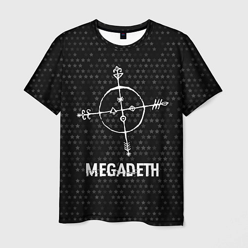 Мужская футболка Megadeth glitch на темном фоне / 3D-принт – фото 1