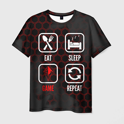 Мужская футболка Eat, sleep, No Mans Sky, repeat / 3D-принт – фото 1