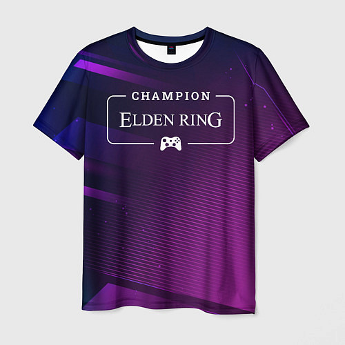 Мужская футболка Elden Ring gaming champion: рамка с лого и джойсти / 3D-принт – фото 1