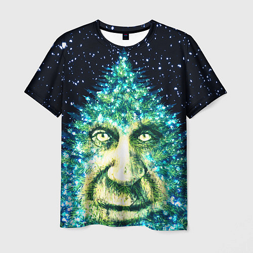 Мужская футболка Мудрое Новогоднее Дерево / 3D-принт – фото 1