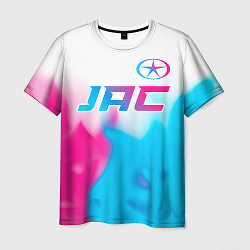 Мужская футболка JAC neon gradient style: символ сверху / 3D-принт – фото 1